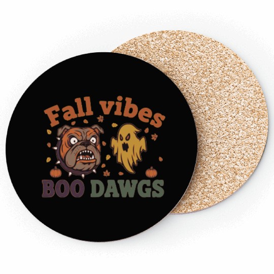 Fall vibes | Halloween Bulldog Ghost  Coasters