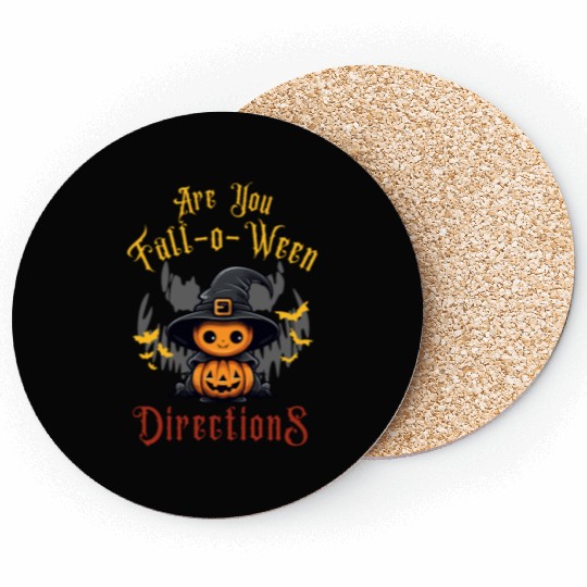 Fall-o-Ween Directions Fun Halloween Pumpkin Witch Coasters