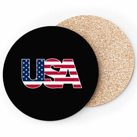 USA Flag Colors Logo Coasters