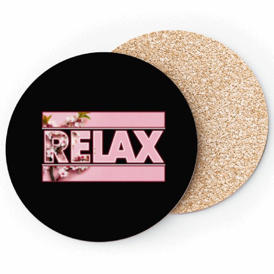 Cherry Blossom Relax Logo Coasters