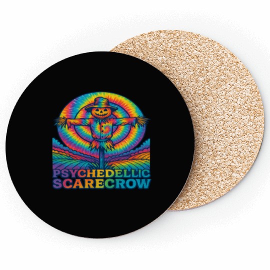 Psychedelic Scarecrow Trippy EDM Rave Festival Coasters