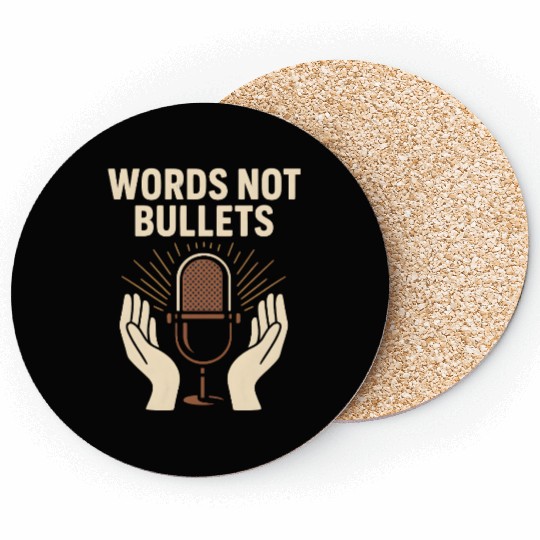 Words Not Bullets Microphone Coasters