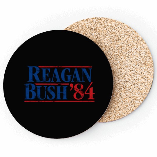 Distressed Reagan - Bush ’84 Coasters