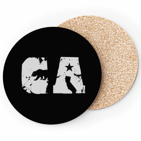 California Bear State Abbreviation Coasters