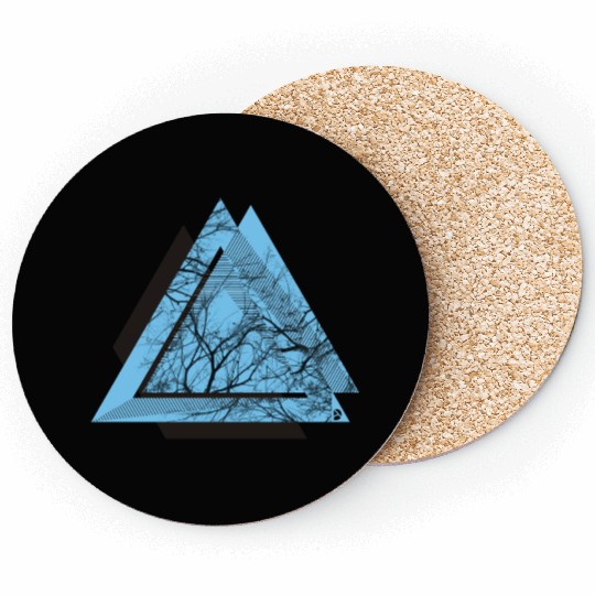 AD triangle black Coasters