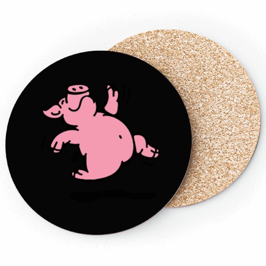 Happy dancing Pig Coasters