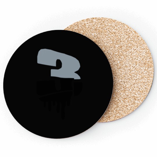 3 three graffiti logo Coasters