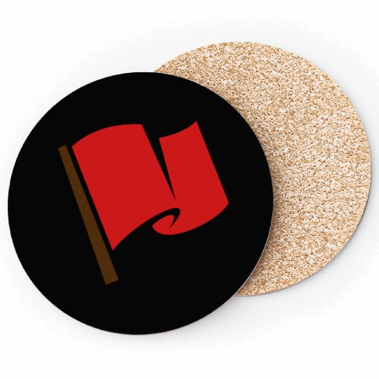 Waving Red Flag Coasters