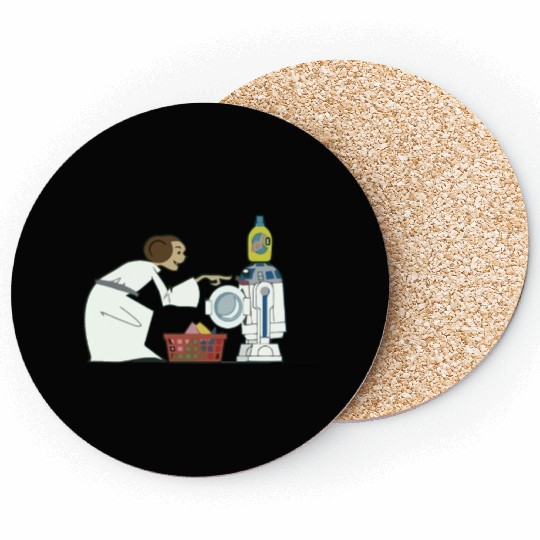 Funny Star Wars r2d2 and Leia comic Coasters