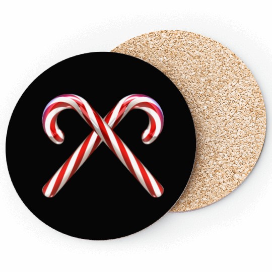 Crossed candy canes Coasters