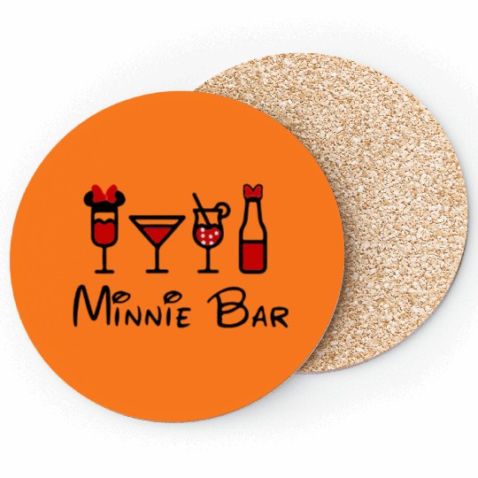 Minnie Bar Coasters, Disney Coasters, Drinking Coasters, Drinking Around the World Coasters