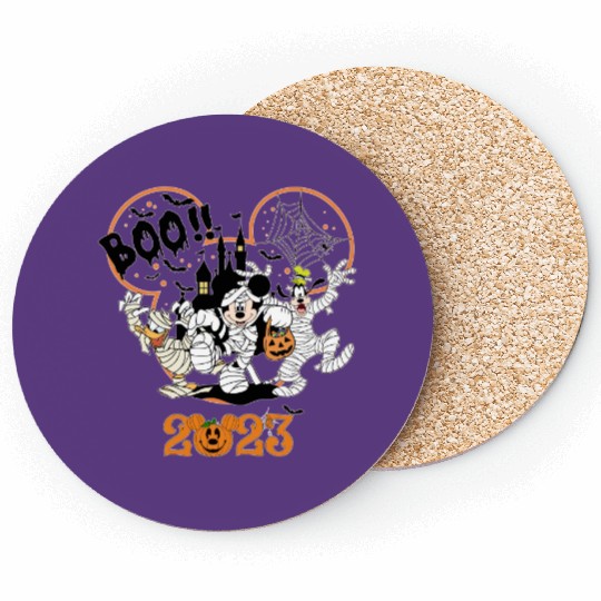 Discover Disney Halloween 2023 Coasters, Disney Halloween Matching Coasters, Mickey Minnie And Friends Merch