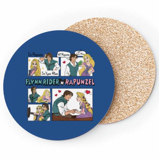 Tangled Couple Coasters, Rapunzel And Flynn Rider Couple Coasters, Disney Valentines Coasters