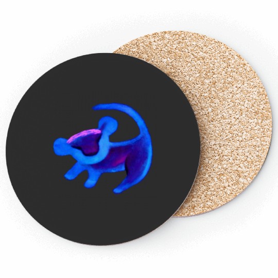 Disney The Lion King Simba Cave Painting Blue Hue Coasters