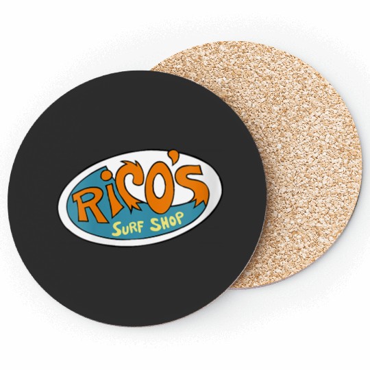 Disneyss Hannah Montana Ricos Surf Shop Logo Coasters