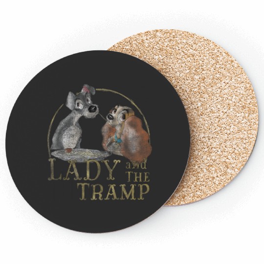 Disneyss The Lady And The Tramp Eating Spaghetti Coasters