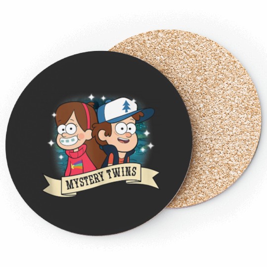Disneyss Gravity Falls Dipper And Mabel Mystery Twins Logo Coasters