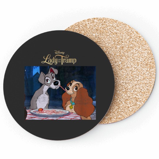 Disneyss Lady And The Tramp Classic Spaghetti Scene Poster Coasters