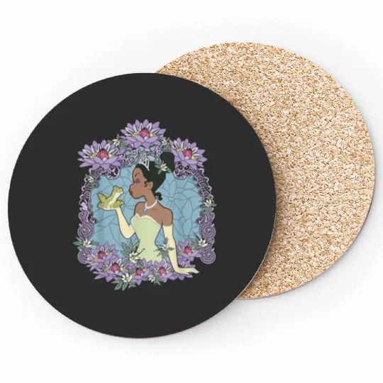 Disneyss Princess And The Frog Tiana Naveen Frog Glass Coasters