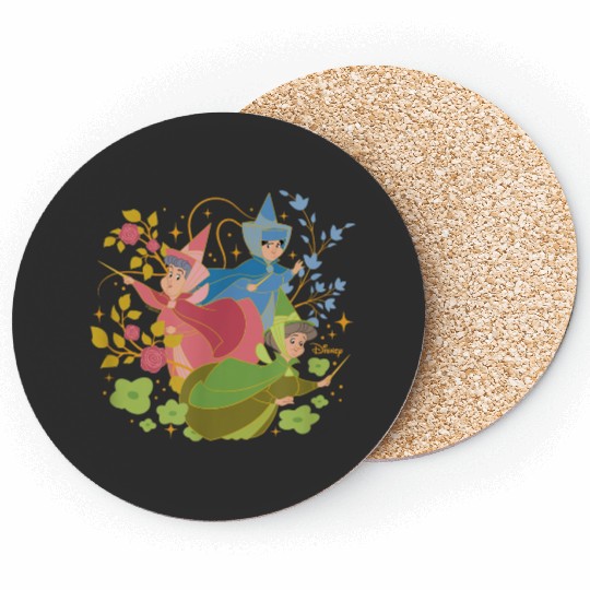 Disney Princess - Sleeping Beauty Flora Fauna Merryweather Coasters