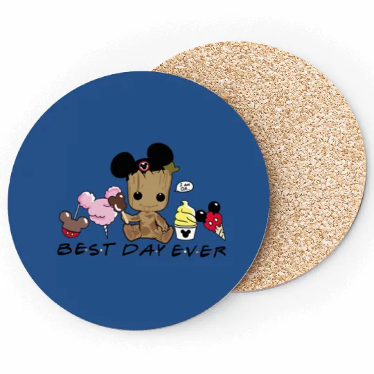Groot Best day ever Coasters, Disney snacks Coasters, Cute Baby Groot Disney trip Coasters, Disney world