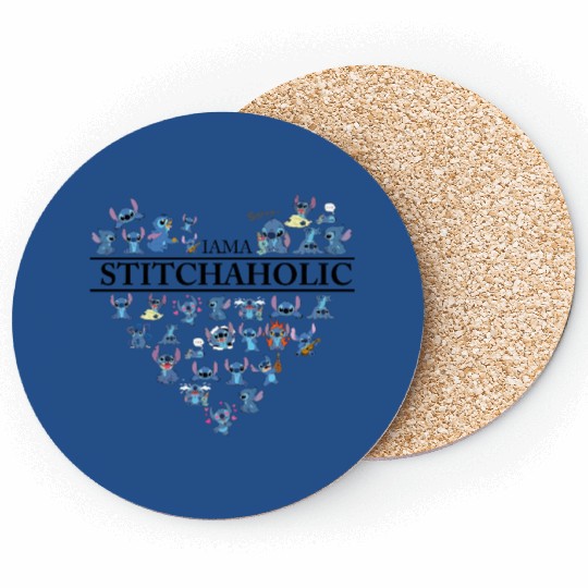 I Am A Stitchaholic Coasters, Cute Stitch Coasters, Funny Stitch Coasters, Disney Coasters