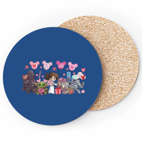 Disney Star Wars Valentines Day Coasters, Star Wars Couple Coasters