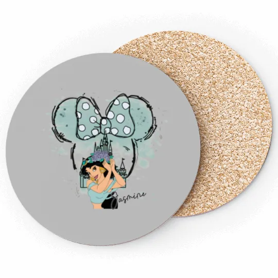 Jasmine Princess Coasters, Princess Jasmine, Disney Jasmine Princess, Watercolor Disney Princess Coasters