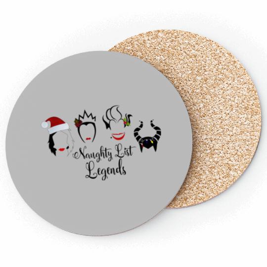 Naughty list legends, Villains Christmas Coasters, Disney Christmas Coasters