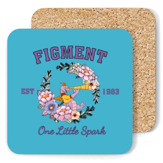 Disney Figment Coasters, Purple Dragon Coasters, Figment Est 1983 Coasters