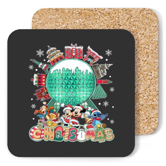 Disney Christmas Coasters, Disney Epcot Christmas Shir