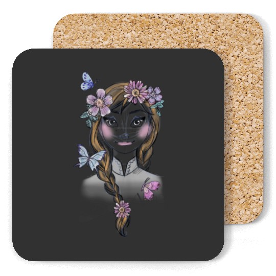 Discover Disney Frozen Anna Drawn Portrait With Flowers T Coasters