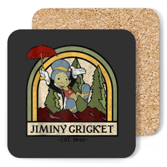 Disney Pinocchio Jiminy Cricket Established 1940 Coasters