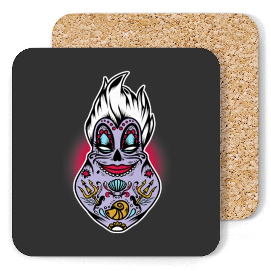 Disney Villains Halloween Ursula Sugar Skull Pre Coasters