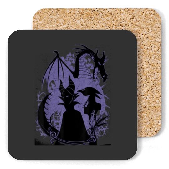 Disney Sleeping Beauty Maleficent Dragon Silhoue Coasters