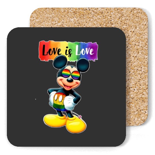 Discover Funny Mickey LGBTQ Coasters, Trans Rights Coasters, Disney Gay Pride Coasters, Happy Mickey LGBTQ Coasters