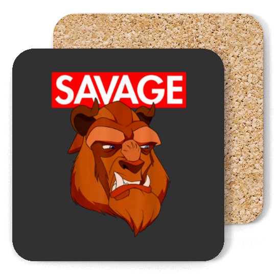 Disney Beauty the Beast Savage Face Graphic T 11 Coasters