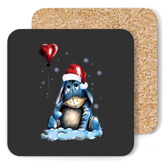 Discover Christmas Winnie The Pooh Coasters, Disney Christmas Vacation Coasters, Eeyore Coasters