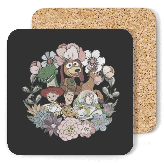 Disney Toy Story Coasters, Vintage Floral Toy Story Coasters
