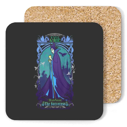 Disney Maleficent The Sorceress Deep Purple Grap Coasters