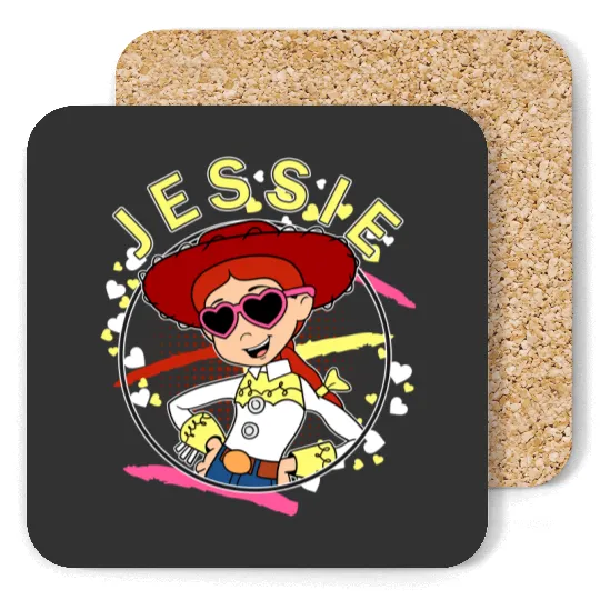 Disney Jessie 90's Portrait Coasters, Toy Story Jessie Portrait Coasters, Birthday Party Music Coasters