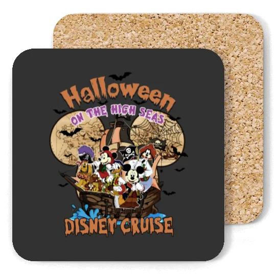 Disney Halloween Vintage Coasters, Disney Halloween On The High Seas 2023 Coasters, Disney Cruise Halloween Coasters