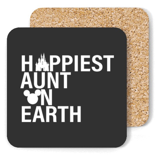 Happiest Auntie on Earth Coasters, Disney Aunt Coasters, Disney Vacation Coasters, Disney Coasters for Women, Disney Family Coasters, Disney Auntie,