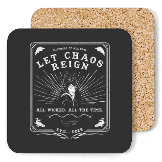 Disney Villains Maleficent Let Chaos Reign Tarot Card Coasters