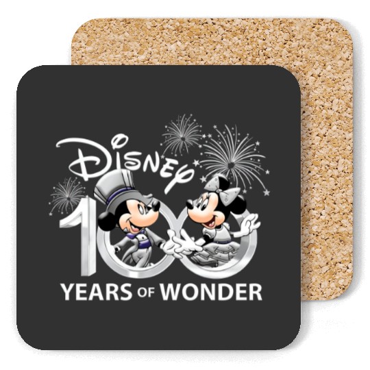 Discover Mickey and Minnie Disney 100th Anniversary Coasters, Disney Celebration Coasters, Disney Anniversary Coasters