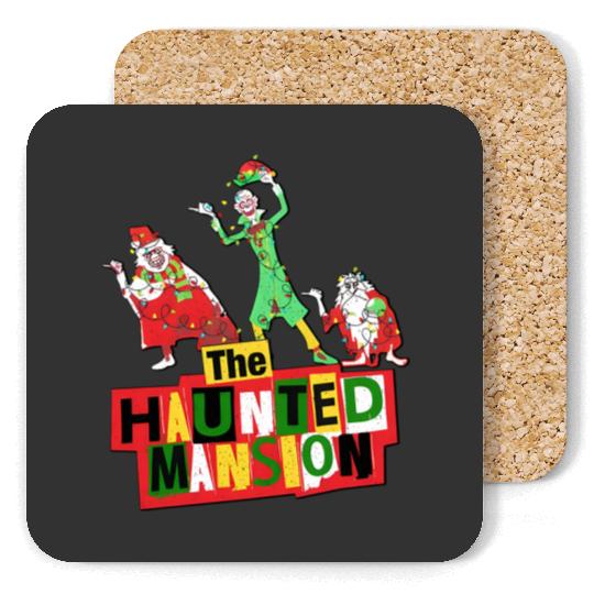 Vintage Disney Parks Hitchhiking Ghosts Christmas Lights Coasters, The Haunted Mansion Christmas Coasters