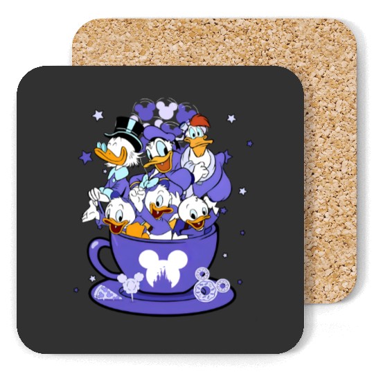 Disney DuckTales Group Tea Cup Balloon Coasters, Disney 100 Years Of Wonder Coasters