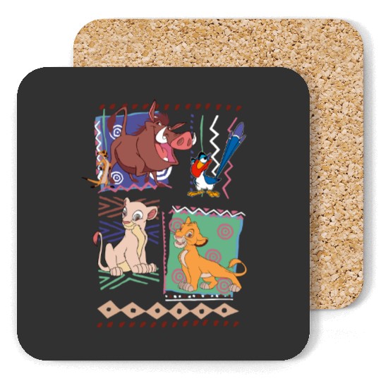 Retro 90s Disney Lion King Simba And Timon Graphic Coasters