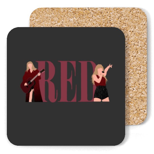 TaylorSwift Red eras tour art Coasters