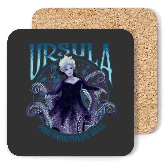 Disney The Little Mermaid Ursula Poor Unfortunate Souls Logo Coasters